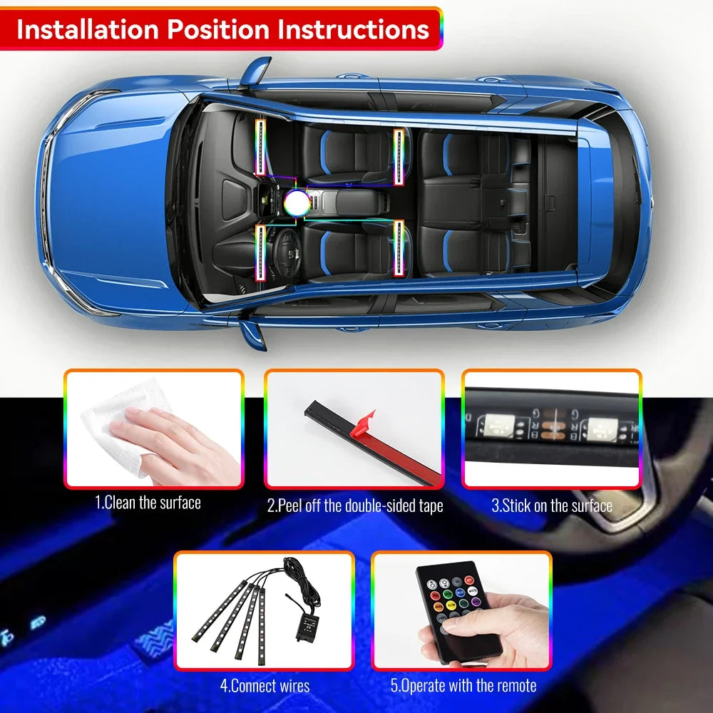 Neon LED Car Interior